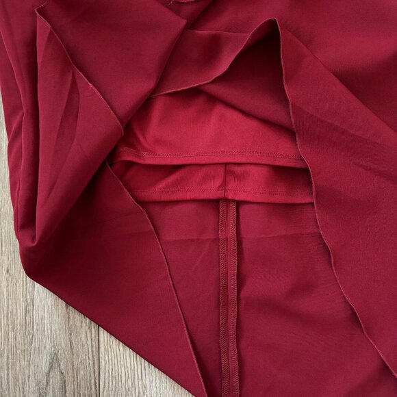 BCBGeneration Faux Wrap Burgundy Red Mini Dress Womens Size 12 Holiday Party - Picture 9 of 15